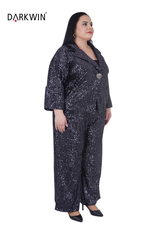 DARKWIN - B3404 DARKWIN CEKET-PANTOLON SIYAH-ANTRASIT (1)