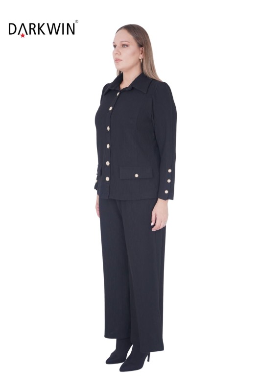 DARKWIN - B3431 DARKWIN GÖMLEK-PANTOLON SIYAH (1)