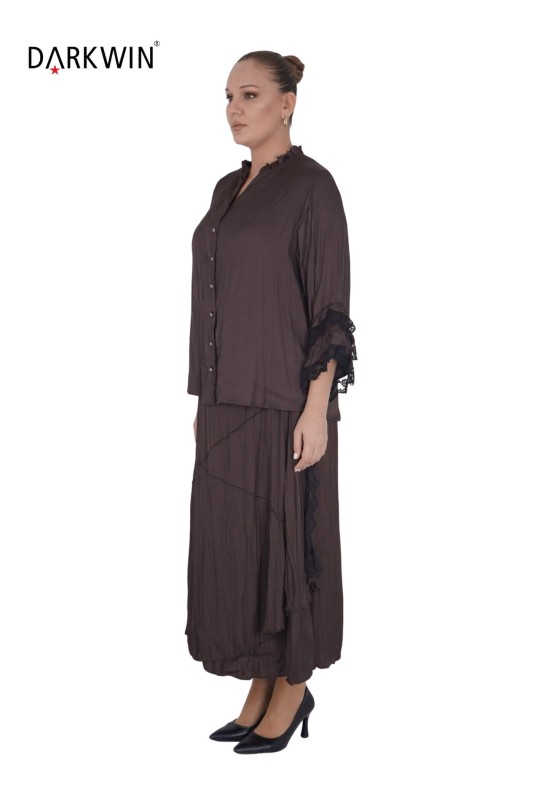 DARKWIN - B3856 DARKWIN BLUZ-ETEK KAHVE (1)